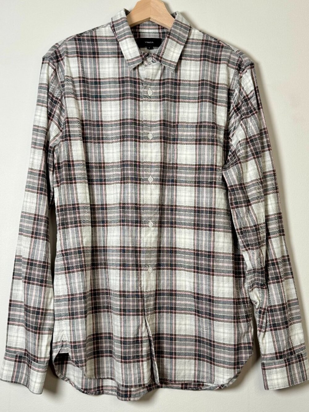 Vince Sunset Plaid Multicolor Button Down Flannel Shirt Men's Size M